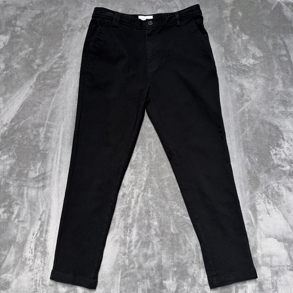 I Love Ugly Chino Pants Mens Medium‎ Black Cotton Stretch Slim Tapered Casual